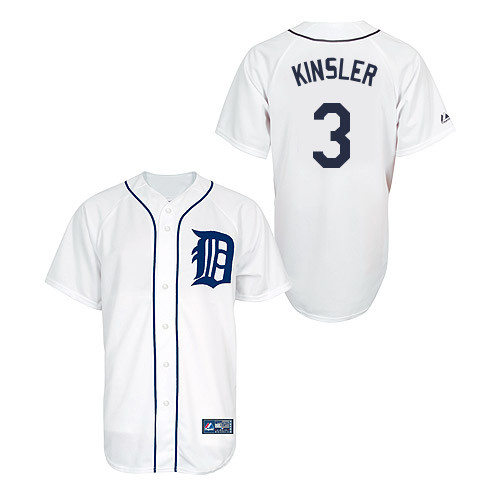 Ian Kinsler #3 Youth Baseball Jersey-Detroit Tigers Authentic Home White Cool Base MLB Jersey